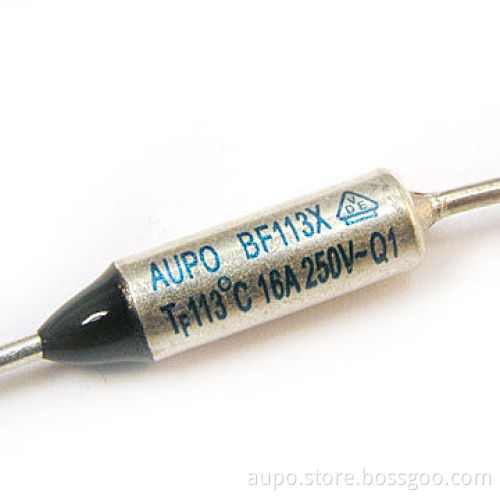 Axial Type Thermal Cutoff with 113°C Function Temperature and Metal Case